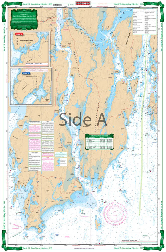 Boothbay Harbor Large Print Navigation Chart 102E