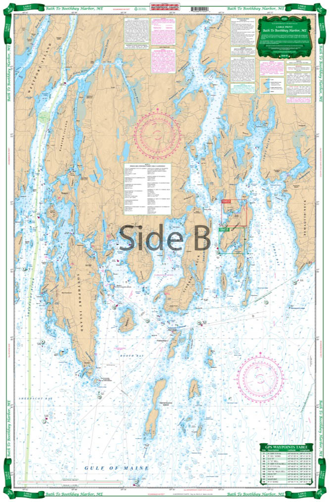 Boothbay Harbor Large Print Navigation Chart 102E