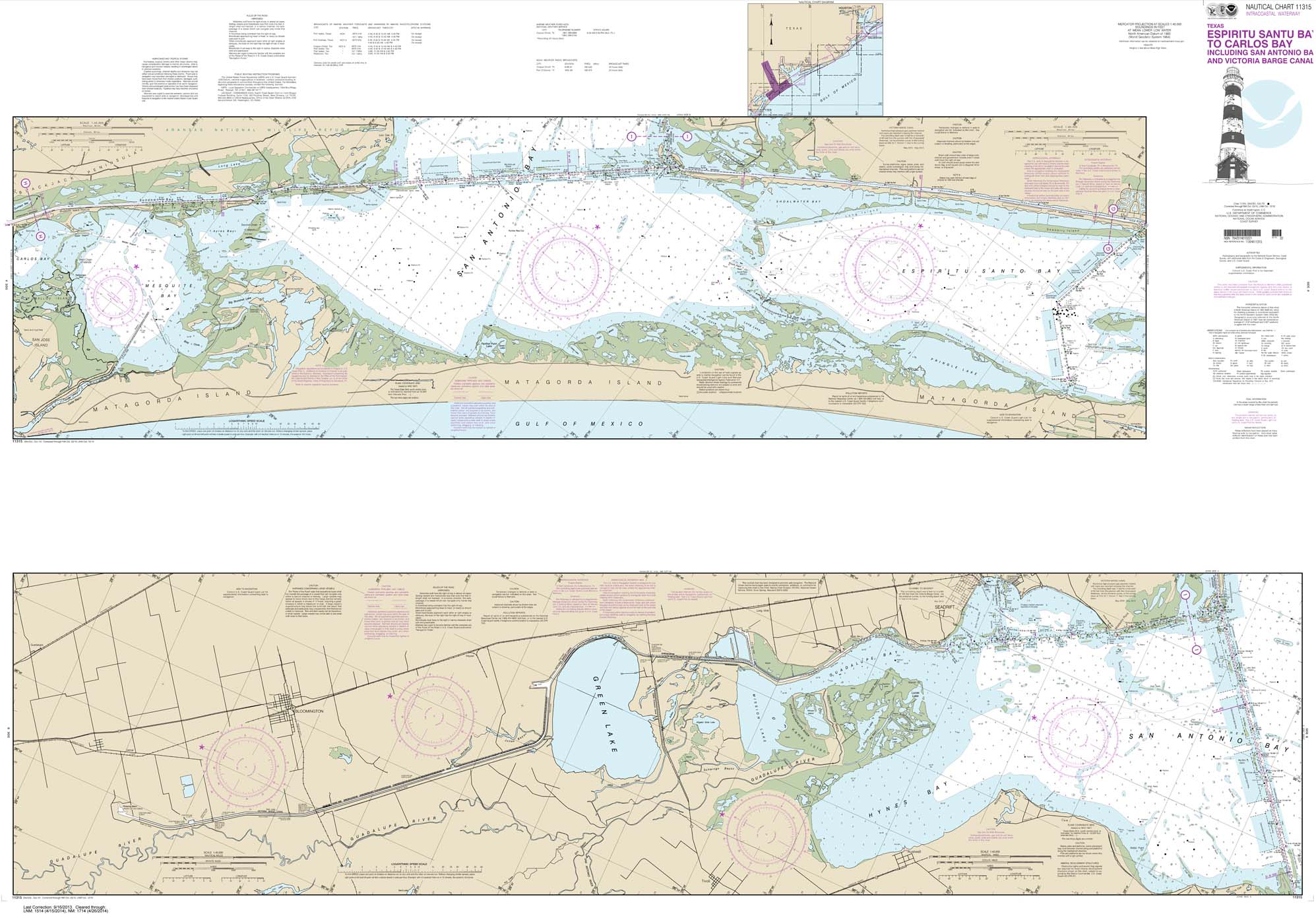 Intracoastal Waterway Espiritu Santo Bay to Carlos Bay including San Antonio Bay and Victoria Barge Canal