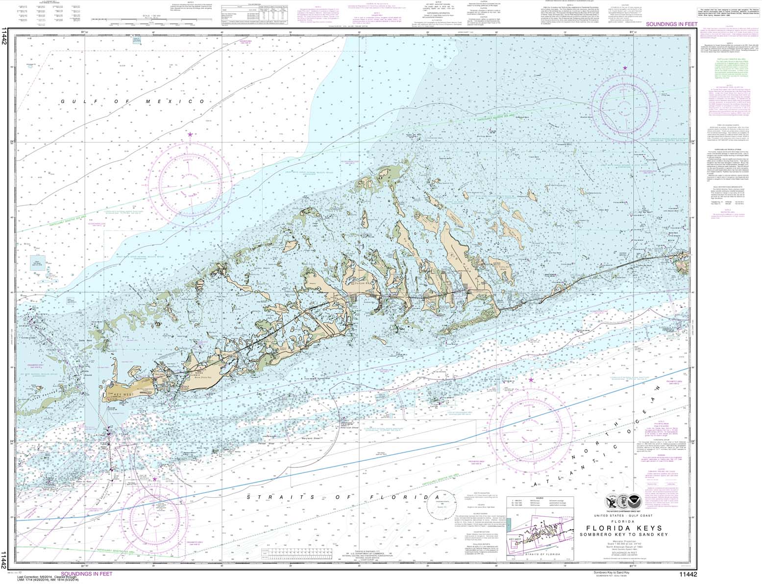 Intracoastal Waterway Alligator Reef to Sombrero Key 11452 Nautical Charts