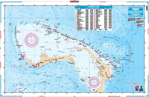 Northern Bahamas Bathymetric Offshore Fish and Dive Chart 120F