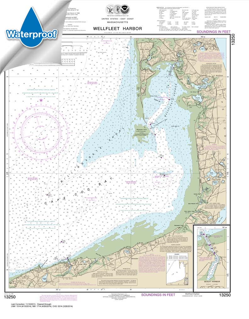 Wellfleet Harbor; Sesuit Harbor 13250 Nautical Charts