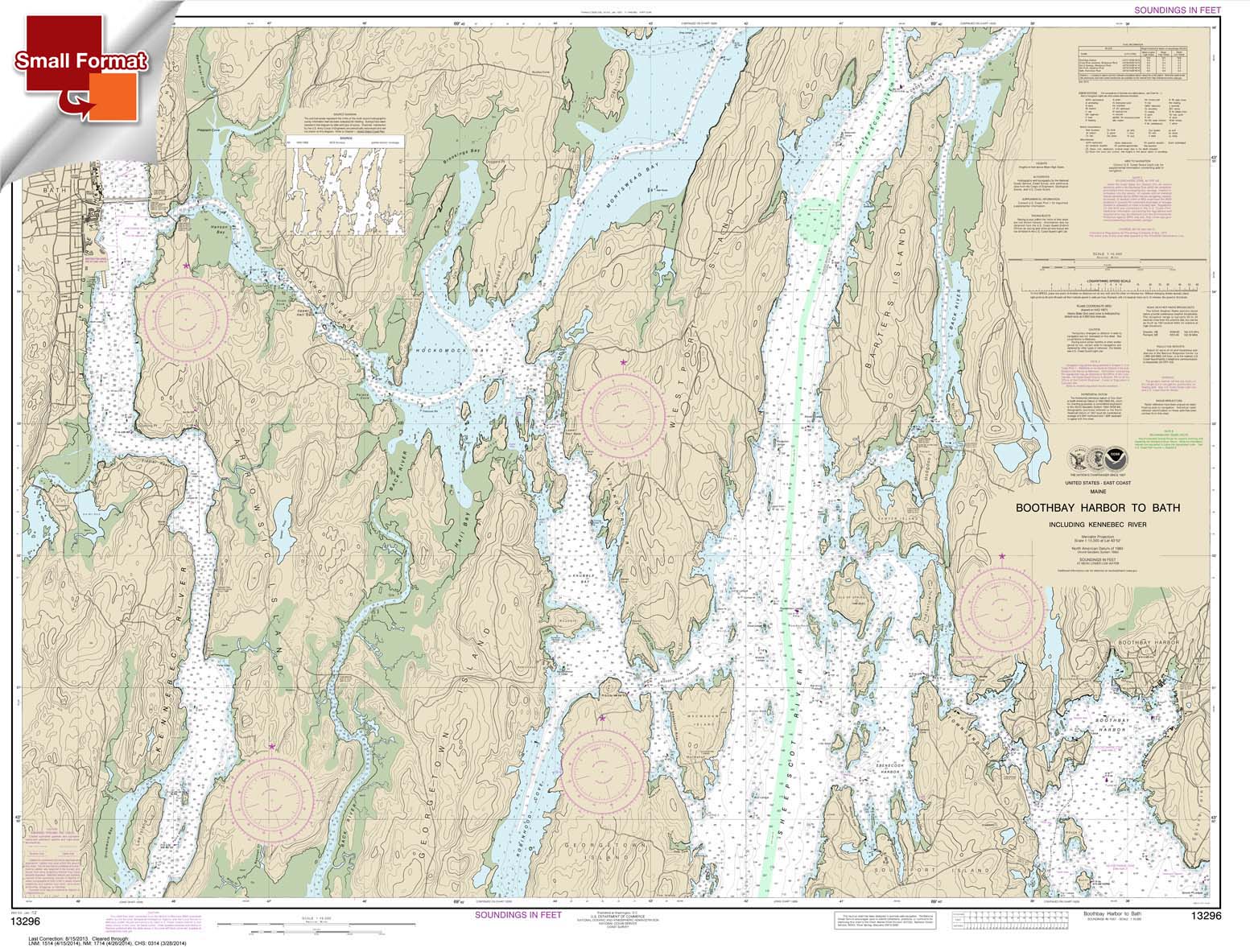 Boothbay Harbor to Bath: Including Kennebec River
