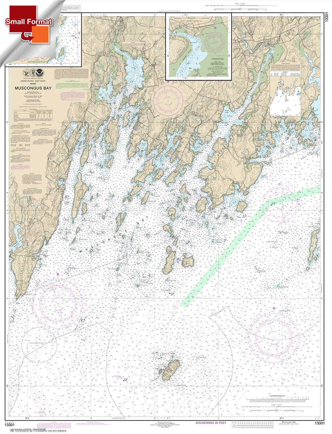 Muscongus Bay;New Harbor;Thomaston 13301 Nautical Charts