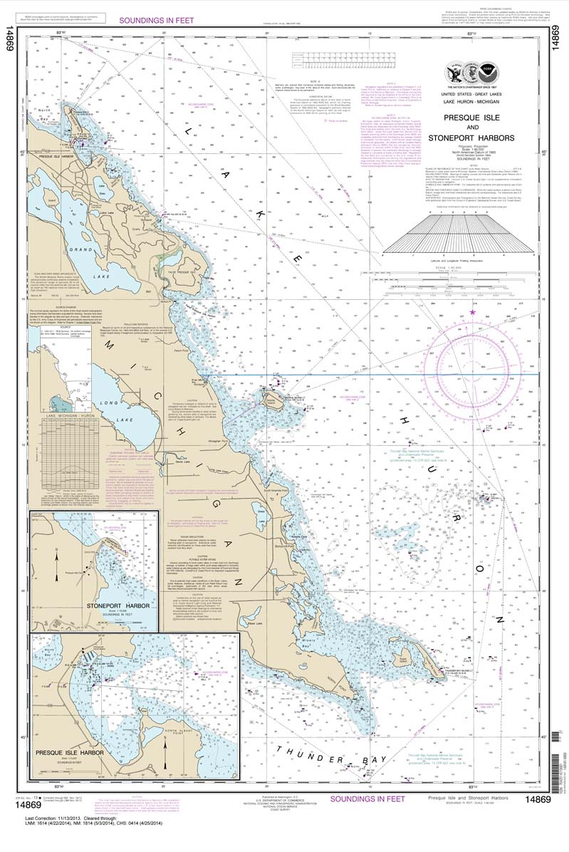 Thunder Bay Island to Presque Isle;Stoneport Harbor;Resque Isle Harbor