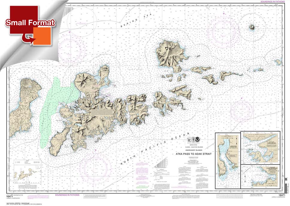 Atka Pass to Adak Strait;Three Arm Bay: Adak Island;Kanaga Bay: Kanaga Island;Chapel Roads and Chapel Cove: Adak Island