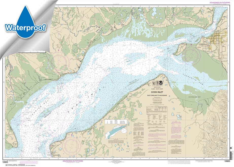 Cook Inlet Chart Cook Inlet-East Foreland to Anchorage;North Foreland - 16663 - Nautical ...