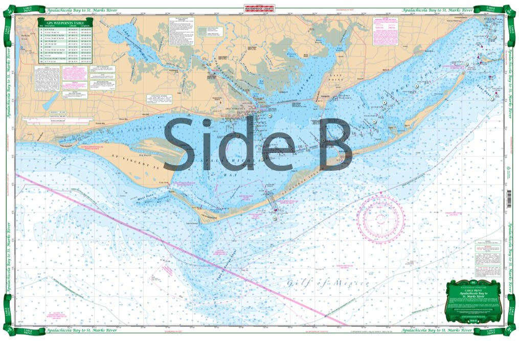 Apalachicola Bay to St. Marks River Large Print Navigation Chart 18E