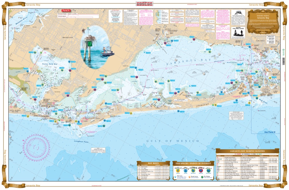 Sarasota Bay Inshore Fishing Chart 21F