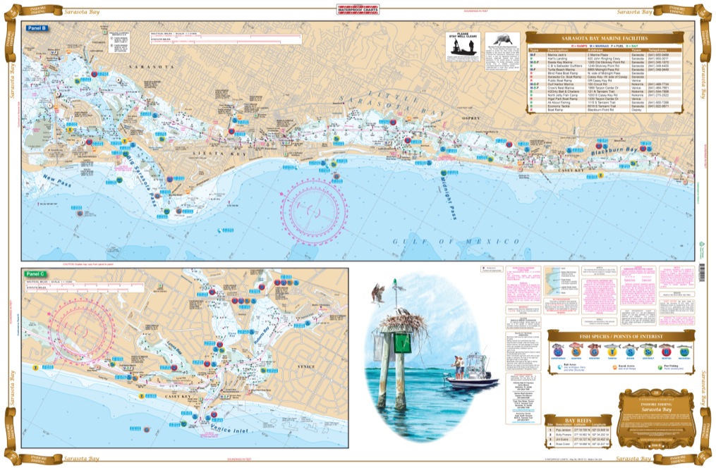 Sarasota Bay Inshore Fishing Chart 21F