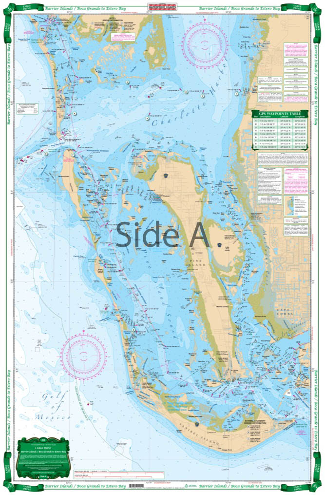 Barrier Islands Boca Grande to Estero Bay Large Print Navigation Chart 25E