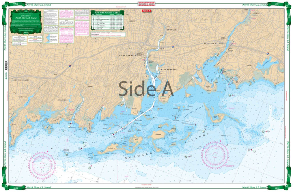 Long Island Sound New Rochelle to Norwalk Large Print Navigation Chart 26E