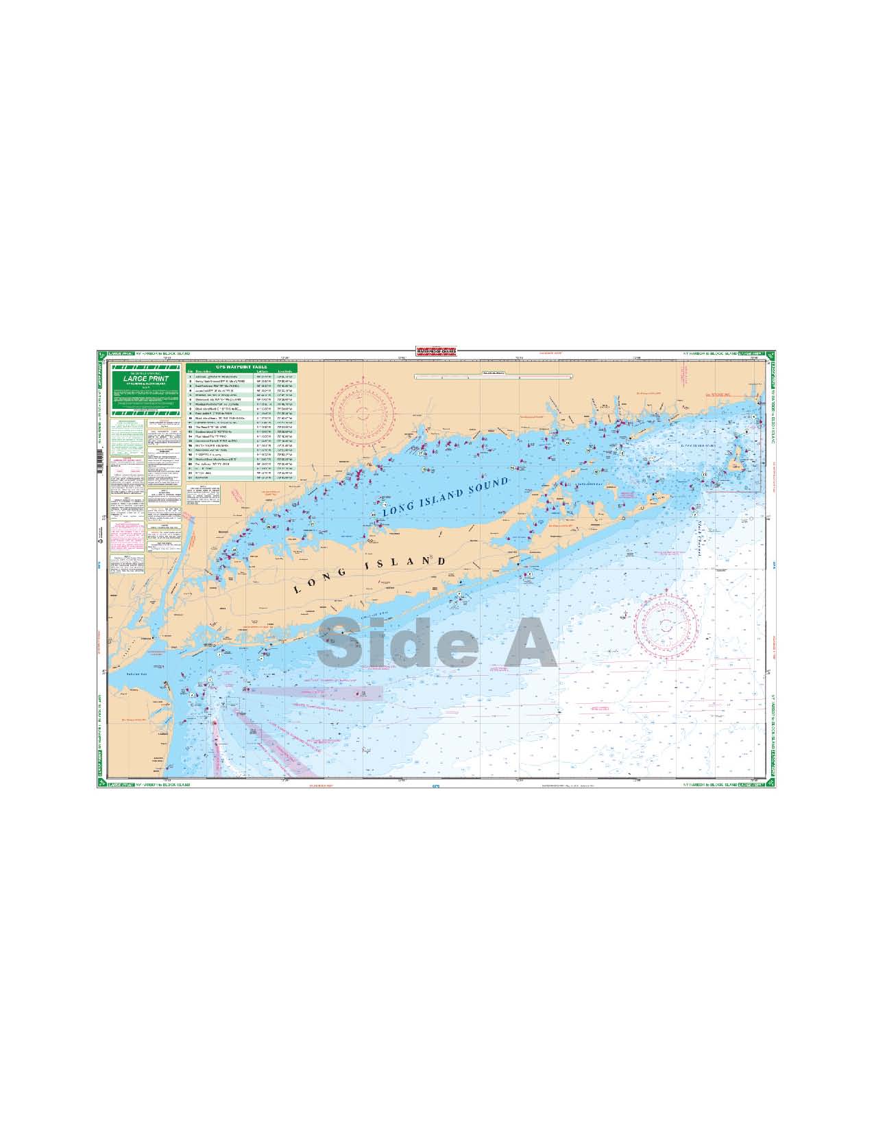 New York Harbor to Block Island Large Print Navigation Chart 2E