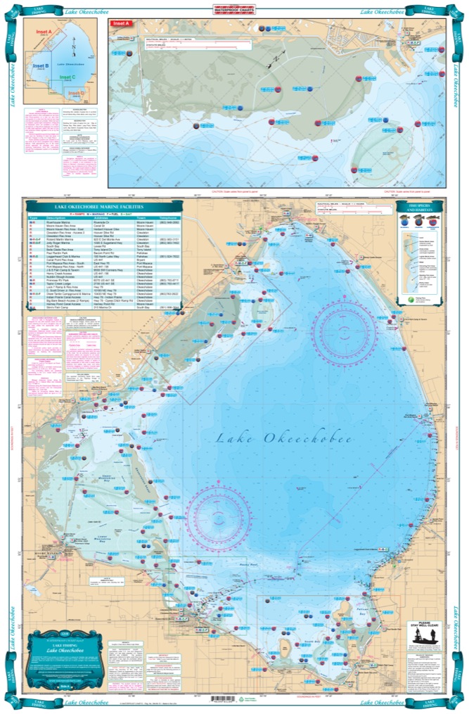 Lake Okeechobee Lake Fishing Chart 320F