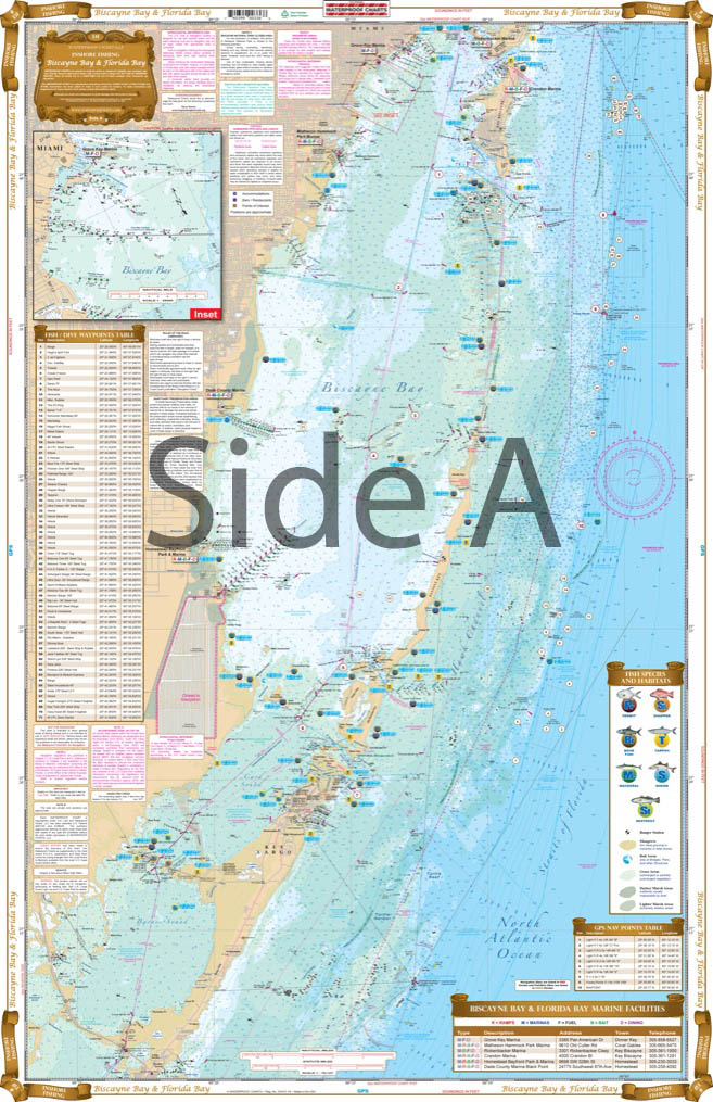 Biscayne Bay to Florida Bay Inshore Fishing Chart 33F