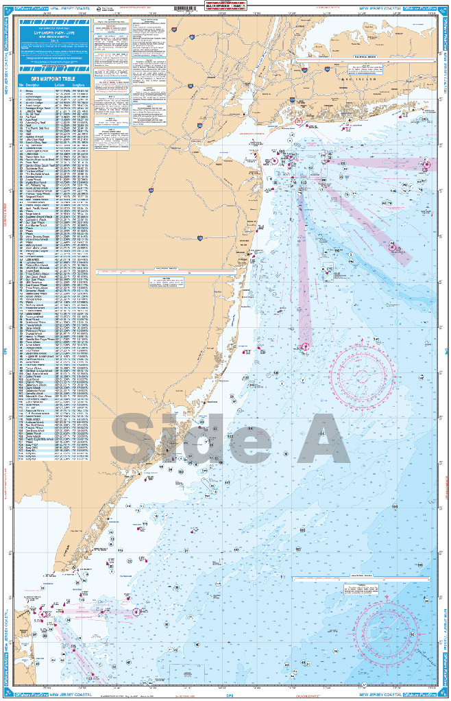 New Jersey Coastal Fishing Chart 55F