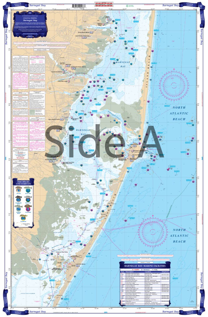 Narragansett Bay to Block Island Sound Coastal Fishing Chart 50F