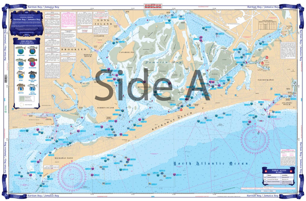 Raritan Bay and Jamaica Bay Coastal Fishing Chart 62F