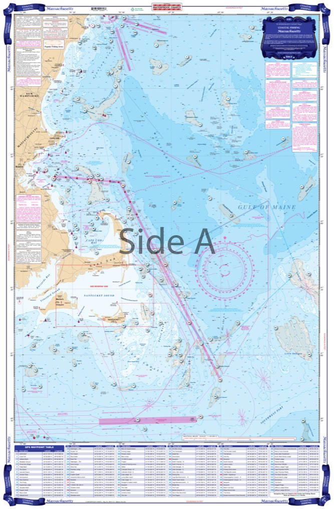 Massachusetts Coastal Fishing Chart 64F