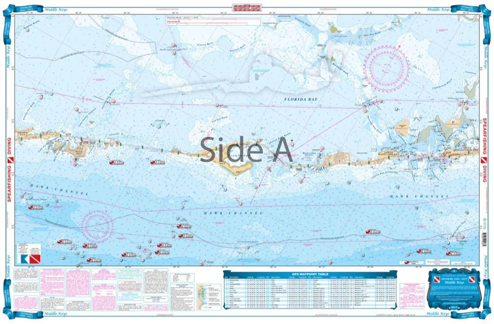 Middle Keys Fishing Offshore Fish and Dive Chart 6F