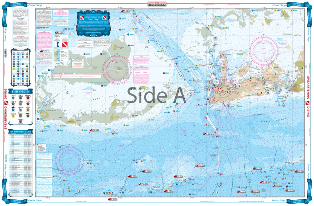 Lower Keys Offsore Fish and Dive Chart 7F