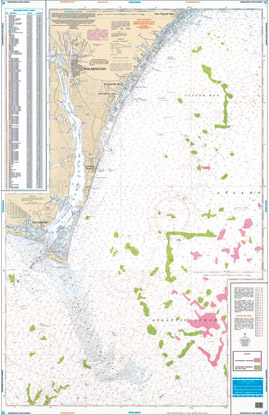 Charleston to Cape Lookout Offshore Fish and Dive Chart 95F