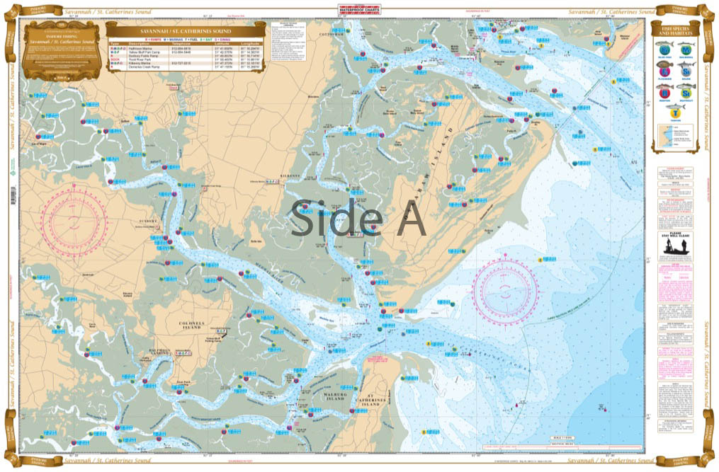 Savannah to St. Catherine's Sound Inshore Fishing Chart 97F