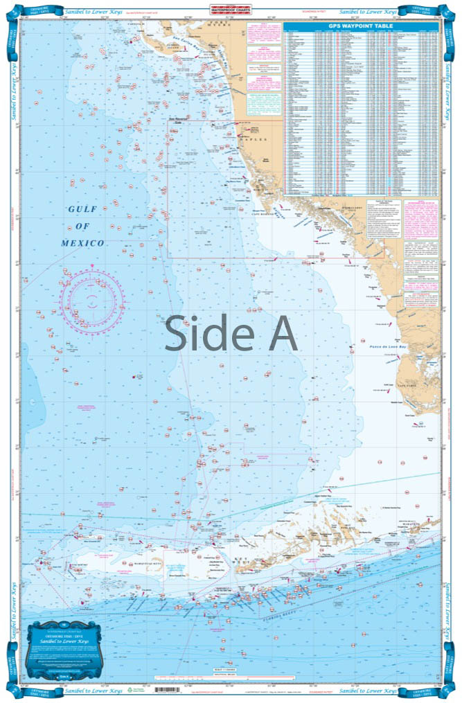 Sanibel to Lower Keys Offshore Fish and Dive Chart 9F