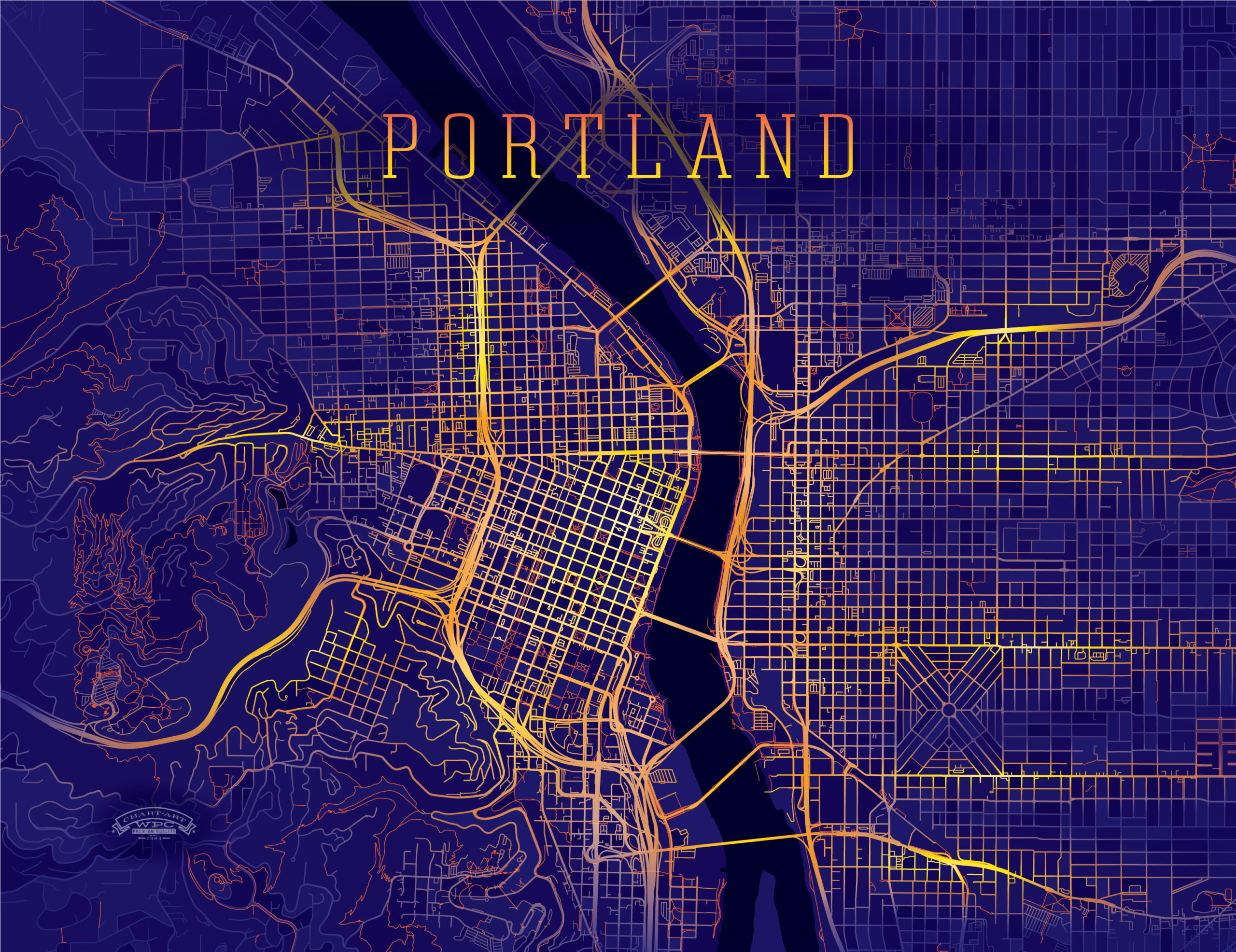 Portland_Nightmode_Wrapped_Canvas