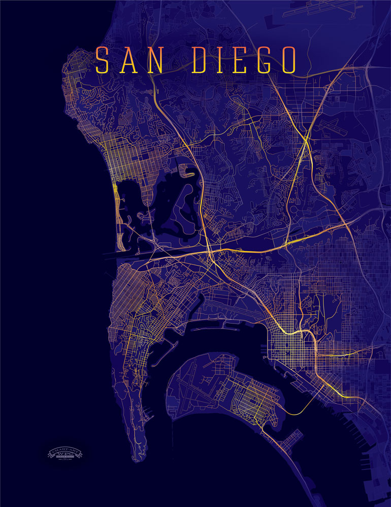 San_Diego_Nightmode_Wrapped_Canvas