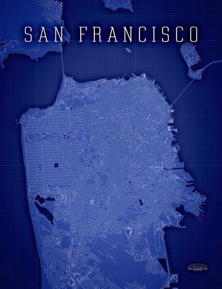 San_Francisco_Blueprint_Wrapped_Canvas