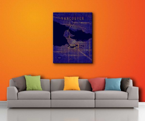 Vancouver Wrapped Canvas Map Art Waterproof Charts